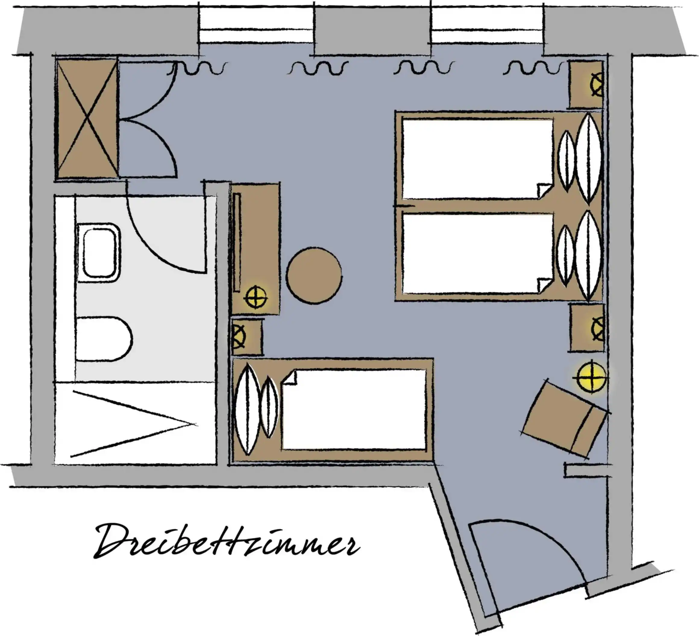 Dreibettzimmer
